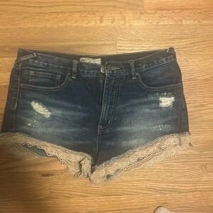 Shorts with lace trim by free people